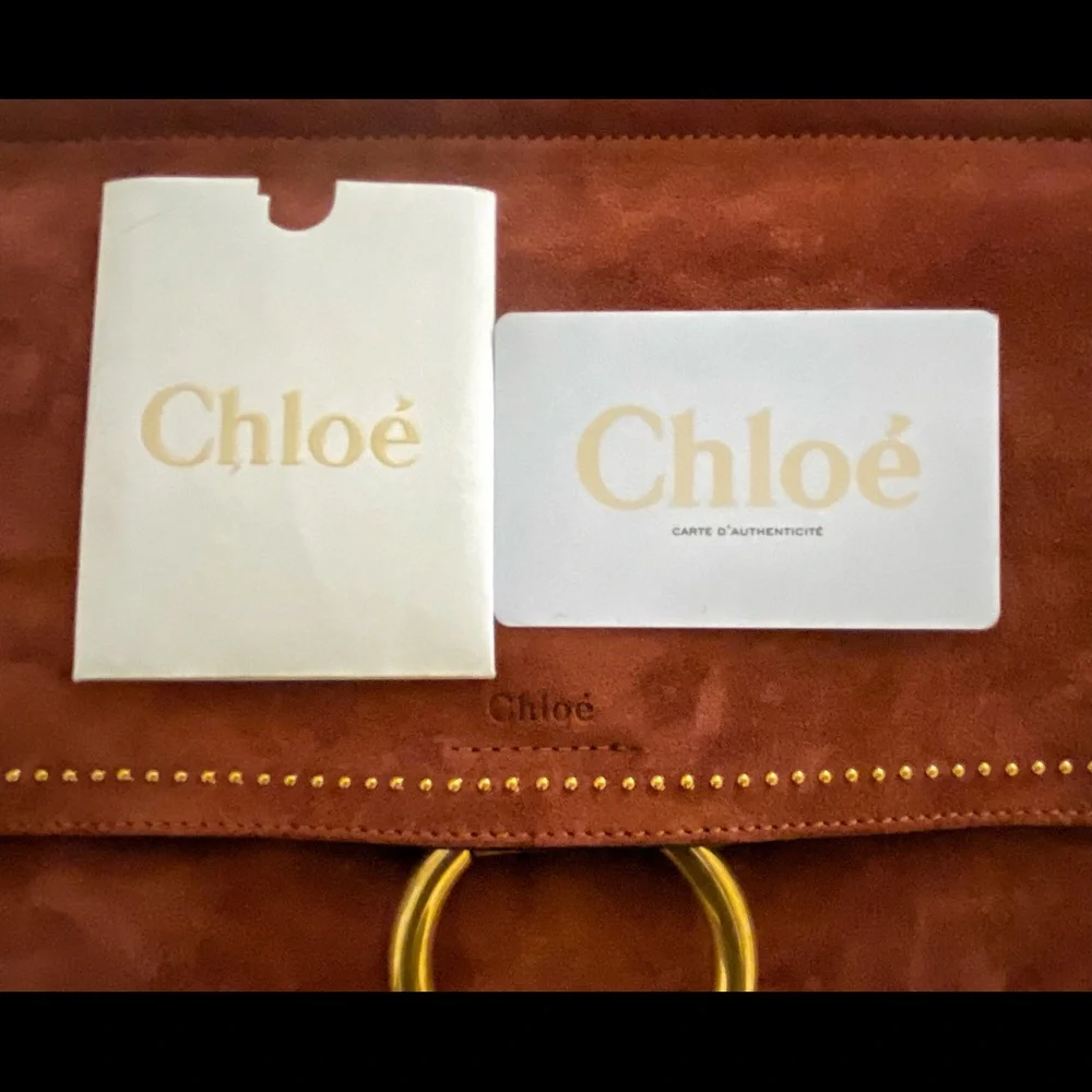 CHLOE Medium Faye Bag in Brown Suede and Leather - Picture 11 of 11